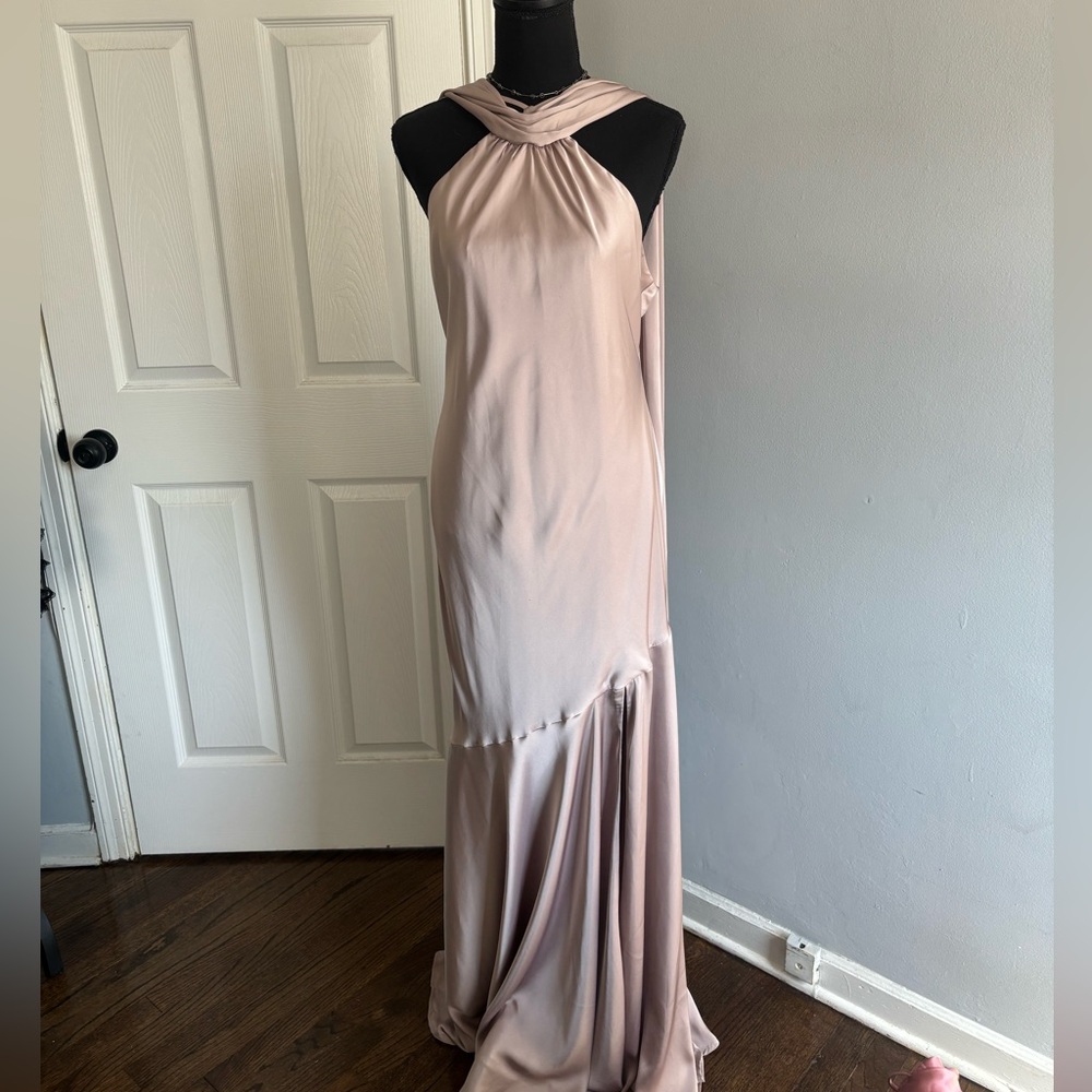 Birdy Grey Blush Pink Scarf detail Dress